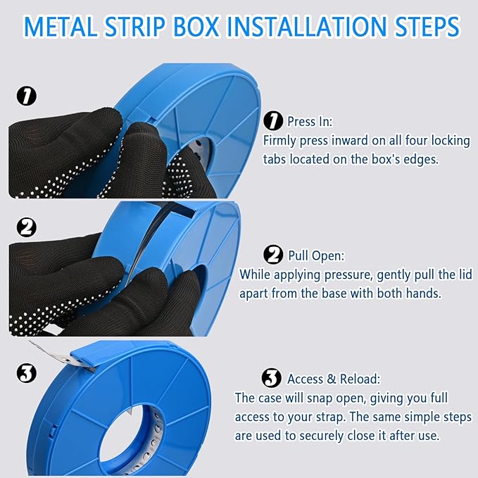 Galvanized Metal Pipe Strap 3/4" x 66 FT, 32-Gauge - Metal Hanger Strapping with Holes for Pipe Support, Flexible Trimming | Includes Storage Case & Gloves (66 FT)