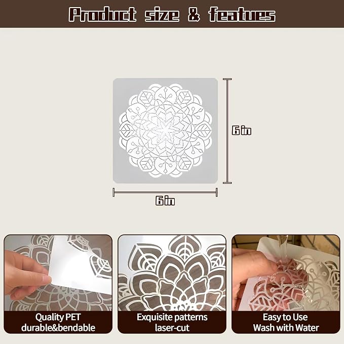 Mandala Stencils for Painting on Wood, Rangoli & Home Decorating - Image 6