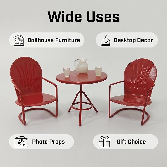 6 PCS Miniature Bistro Table & Chairs Set - Image 5