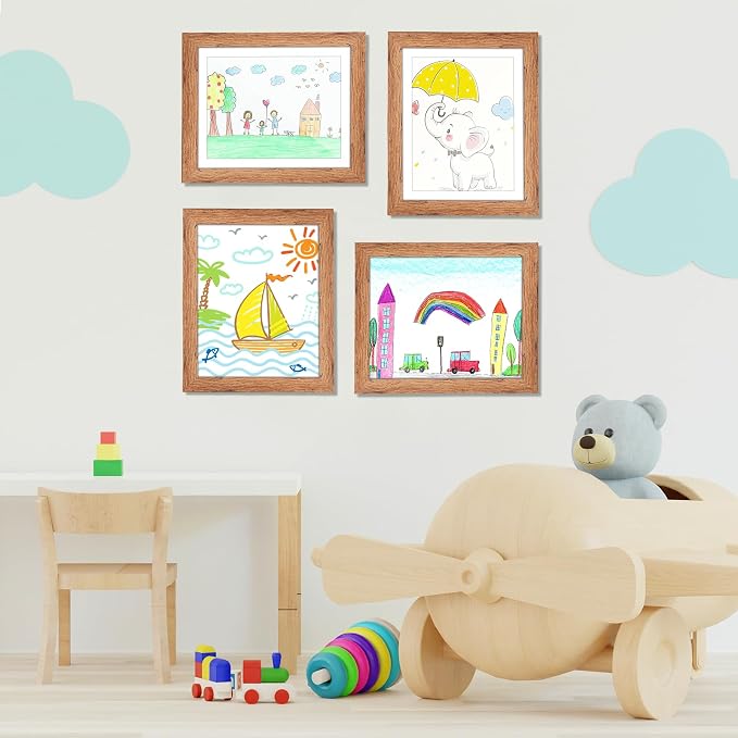Kids Art Frames, 10x12.5 Front Opening Kids Artwork Frames Changeable, Dark - Image 5
