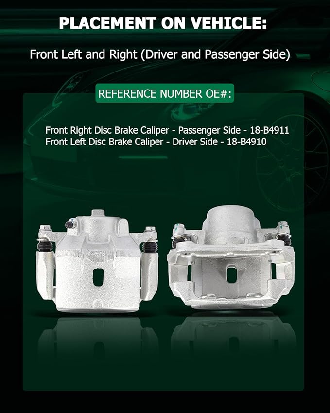 SCITOO 18-B4910 18-B4911 Front Left & Right Disc Brake Calipers Assembly w/Bracket For Chevy For Malibu,For Pontiac For G6/For Solstice,For Saturn For Aura/For Sky