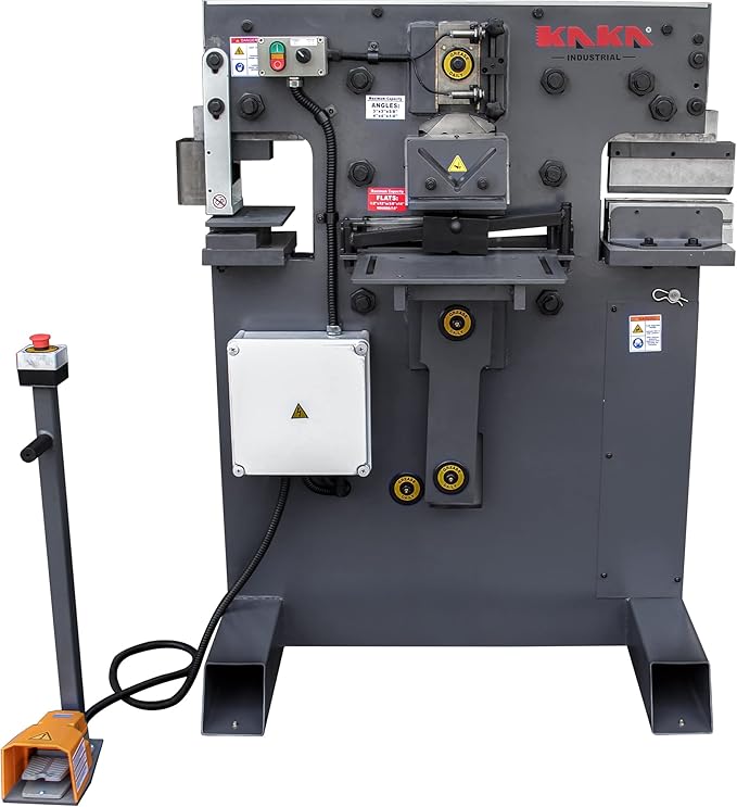 KAKA INDUSTRIAL Hydraulic Ironworker M-55 4 stations 55 ton Capacity punching shearing bending machine 220V-60HZ-3PH