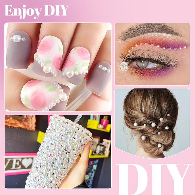 13000Pcs Flatback Pearls for Crafting, Bedazzling Bead for DIY Crafts Clothing - Image 5