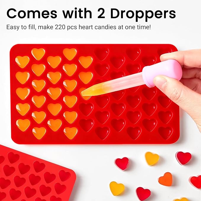 JOERSH Heart Candy Molds, 220 Cavities, Non Stick, - Image 5