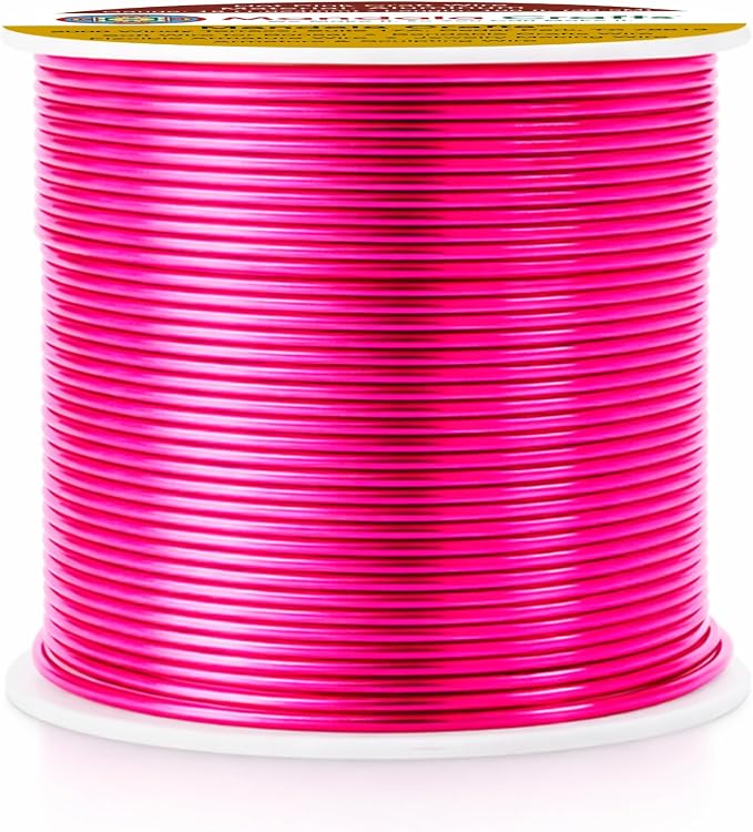 Mandala Crafts 18 Gauge Hot Pink Anodized Aluminum Craft Wire, 100 FT | Colored - Image 2