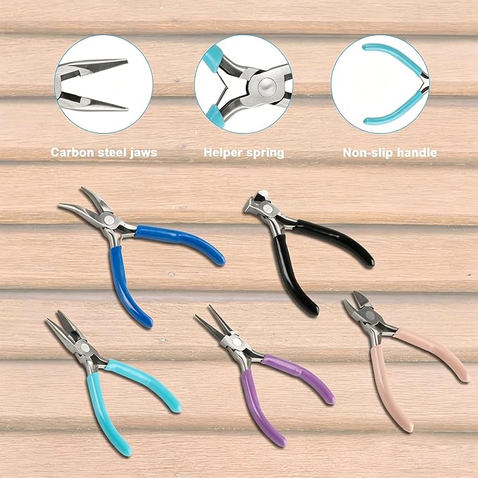 5 Pcs Jewelry Pliers Set, Jewelry Making Tools - Image 3