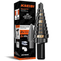 KSEIBI #3 HSS Step Drill Bit Set 1/4-3/4" with 3/8 Shank - Black Oxide Finish for Metal, Wood, Plastic Drilling - Durable, Precision Multi-Sized Bits with 3-Flat Shank 575045