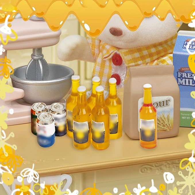 1:12 Scale 11 Pcs Miniature Beer Bottles and Beer Cans Mini House Drink - Image 5