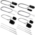 12pcs Flexible Drain Brush 78 Inch Pipe Cleaning Brush 63 Inch Drain Cleaner Brush 59 Inch Hose Brush and 3 Pcs 9 Inch Straw Cleaner Brush for Straws Kitchen Sink Plumbing Shower Drain Tube (Black)
