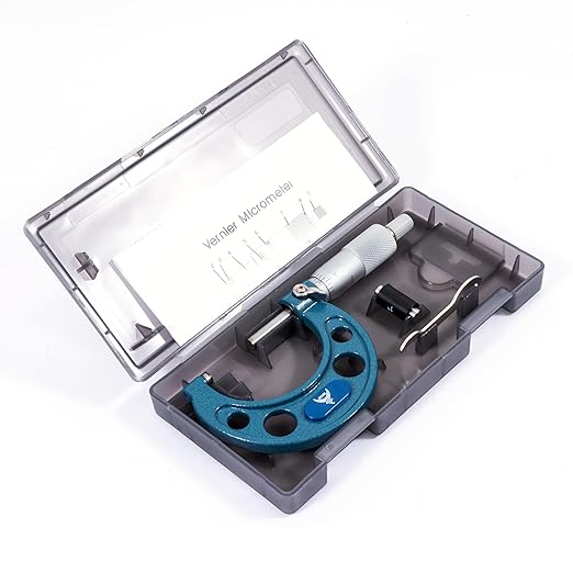 PEC Tools 1-2” Outside Micrometer, Industrial-Grade Precision Measuring Tool, Hardened Steel, High-Accuracy Micrometer with Ratchet Stop & Carbide-Tipped Measuring Faces for Machining & Engineering