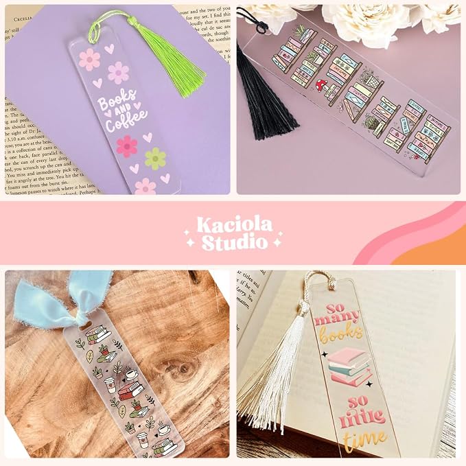 Kaciola 36 Sheets Booklover Theme UV DTF Bookmark Wraps, Acrylic Bookmark - Image 6