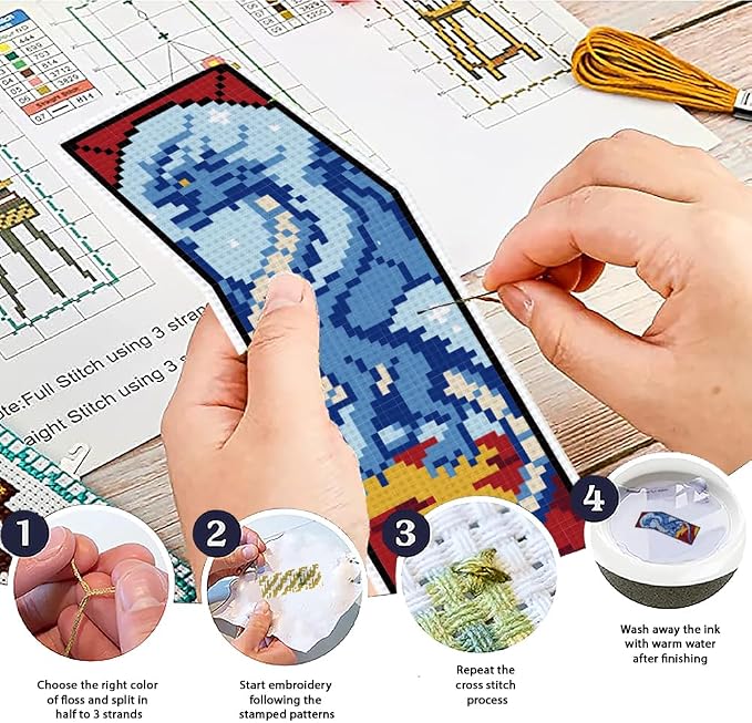 ACRNIGHEET 6PCS Cross Stitch Bookmark Kit - Image 4
