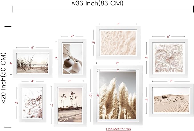 ArtbyHannah Gallery Wall Frame Set, 8 Pack Picture Frames Collage Wall Art Decor - Image 5