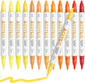 Yellow Orange Acrylic Paint Pens, Water Based 12 Colors Dual Tip Acrylic Paint by DIYChristmasGiftSupplies