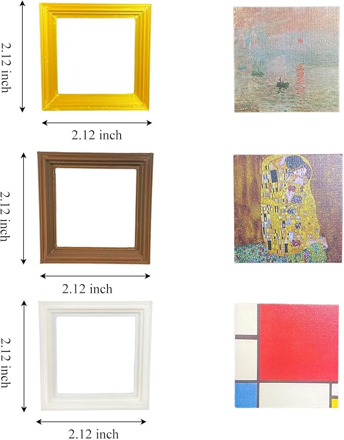 1:12 Scale 15 pcs Miniature Dollhouse Picture Frames - Image 3