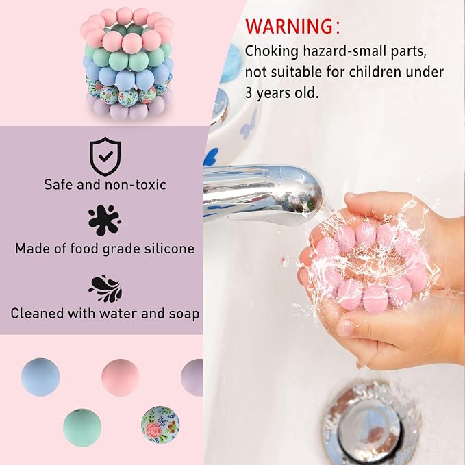 ASTARON 100 Pcs 15mm Silicone Beads - Image 3
