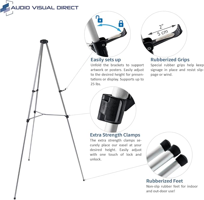 Lightweight Aluminum Telescoping Display Easel, 70 Inches - Image 4