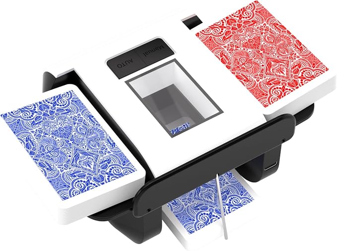 ADZERD Automatic Card Shuffler for Seniors, Rechargeable One Press, Quiet by ADZERD