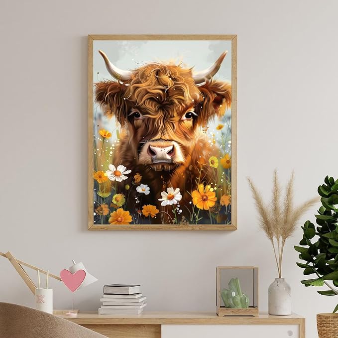 Naykow Highland Cow Diamond Painting Decor, Diamond Art Kits - Image 4