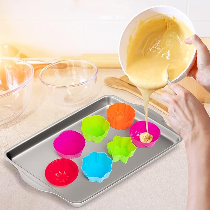 R HORSE Multi Flower-Shaped Silicone Cupcake Molds, Heat resistant, Food-grade - Image 4