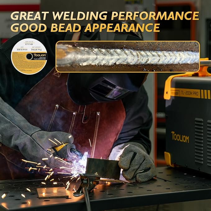TOOLIOM E71T-GS .035" Diameter 2-Pound Spool Flux Core Self-shielded Carbon Steel MIG Welding Wire
