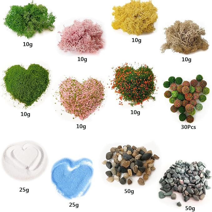 QuarenDen Scenery Basing Material Kit, 12 Bags, Basing Material Kit, Diorama - Image 3