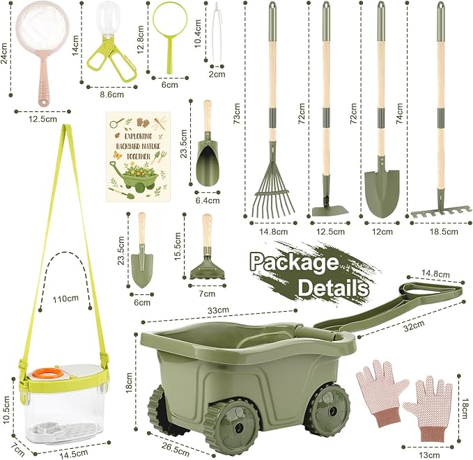 Dreamon Kids Gardening Tools & Bug Catcher Kit, 2-in-1 Outdoor Toys - Image 3