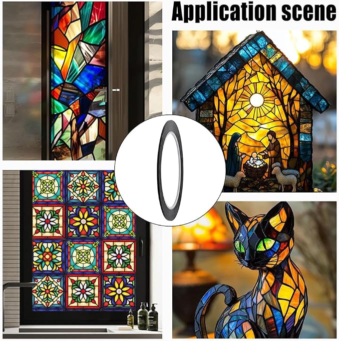 HOBBIESAY 216.5ft 6 Rolls PET Stained Glass Lead Lines Thin Stained Glass - Image 5