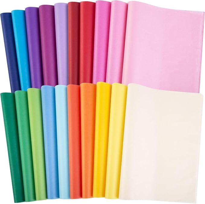 Shindel 330 Sheets Tissue Paper Bulk, 14x10 Inch Colored Wrapping Tissue Paper by Shindel