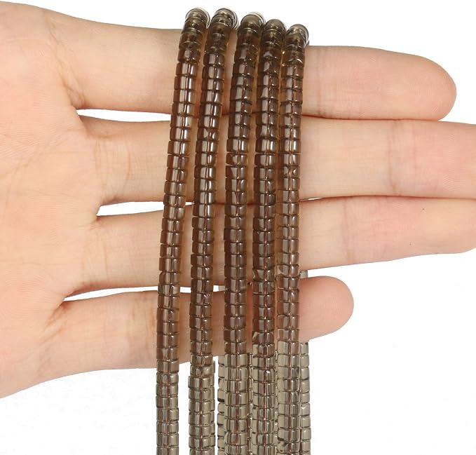 150Pcs 4×2mm Natural Smoky Quartz Spacer Stone Beads - Image 3