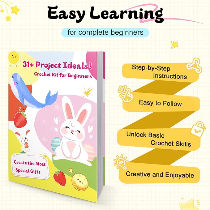 Katech Crochet Kit for Beginners Adults Kids-Crochet Starter Kits-Includes Soft - Image 3