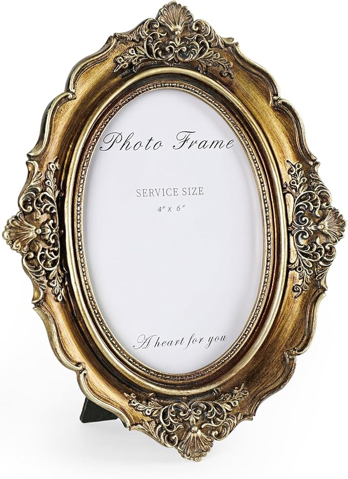Cuspin 4x6 Gold Picture Frame, Vintage Picture Frames Bronze Resin by Cuspin