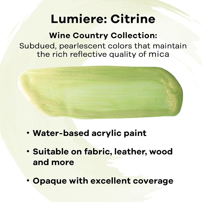 Jacquard Lumiere 2.25oz Fabric Paint Citrine - Image 3