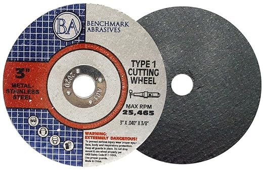 Benchmark Abrasives 3" x .040" x 3/8" Thin Metal Cutting Wheels - 25 Pack