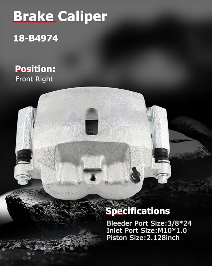 cciyu Front Right Brake Caliper Assembly w/Bracket 18-B4974 2005 2006 2007 2008 For Ford For F-150,2005 2006 2007 2008 For Ford For Lobo,2006 2007 2008 For Lincoln For Mark LT