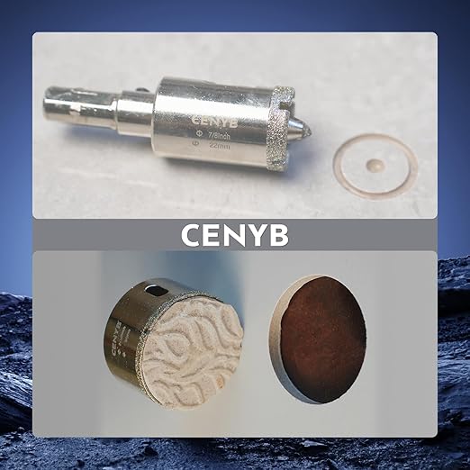 2-1/16inch | 52mm Diamond Hole Saw with Center Drill bit and Diamond-Coated Center Drill bit for Ceramic Glass Marble Fiberglass Granite and Porcelain Tiles by CENYB