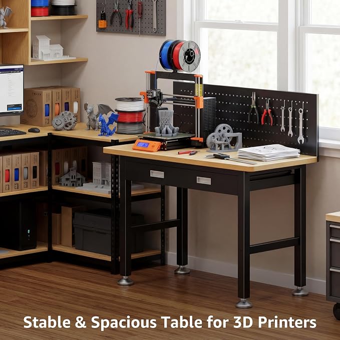 39.4" Workbench with Drawer and Pegboard - Image 7