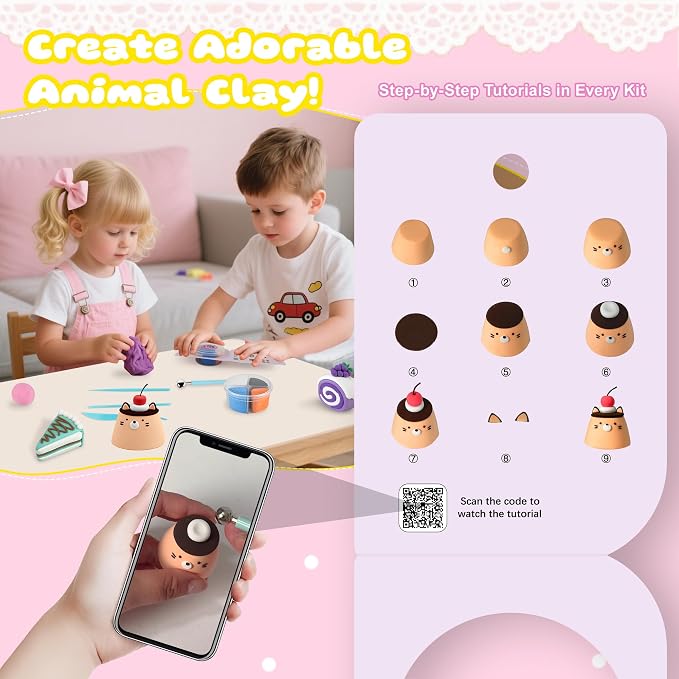 Nicella Air Dry Clay Kit, 12 Cakes Modeling Clay - Image 3