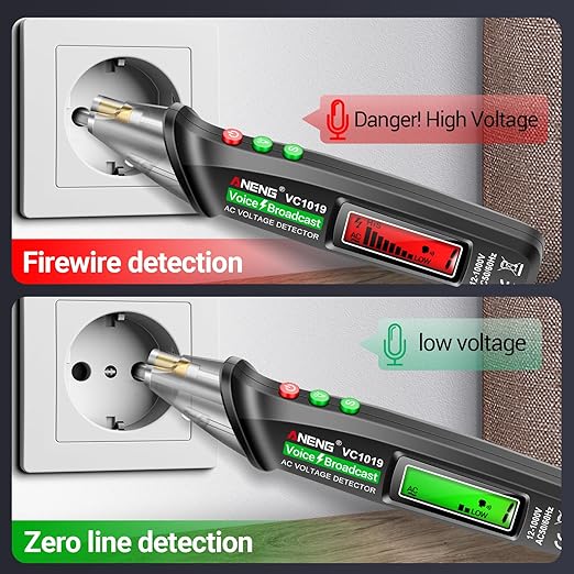 ANENG Multimeter Tester,Non Contact Voltage Tester,Amp Ohm Volt Meter,Voice Broadcast Voltage Tester Pen,Measures Current, AC/DC Voltage,Capacitance, Resistance, Continuity Diodes Electrical Tools