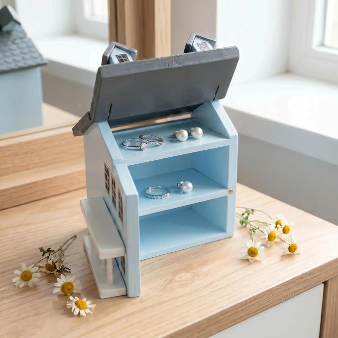 Miniature Villa Model Wooden Tiny House Compact Dollhouse Mini House Storage - Image 4
