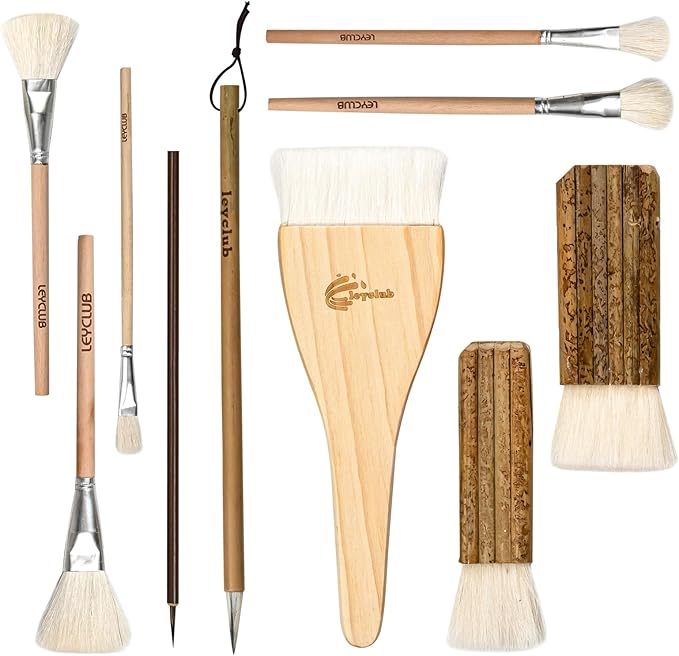 Glaze Brushes Pottery Tools, Different Shape Wool Soft Bristle by Unknown