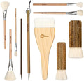 Glaze Brushes Pottery Tools, Different Shape Wool Soft Bristle by Unknown