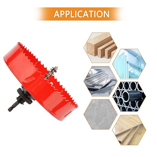 Hole Saw Heavy Duty bit Hex Shank,Hole Saw HSS with Arbor Bi-Metal & Heavy Duty Hole Saw Cutter for Wood Corn Hole Boards Plastic Drywall (φ92)