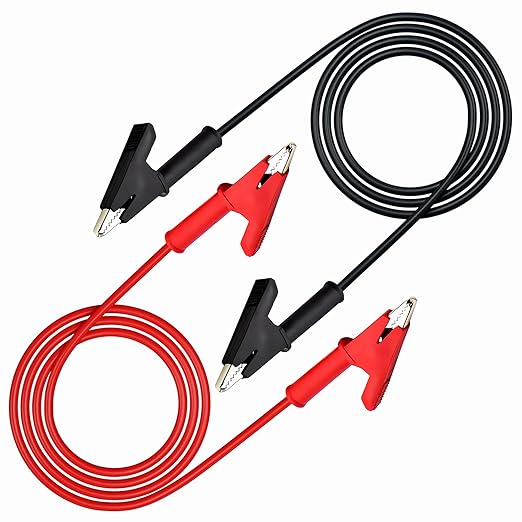 Alligator Clip Leads with Wires,Electrical Test Leads,Heavy Duty 12 Gauge Jumper Wires with Alligator Clips for Electrical Testing.(12AWG 3.28Ft 2PCS.)