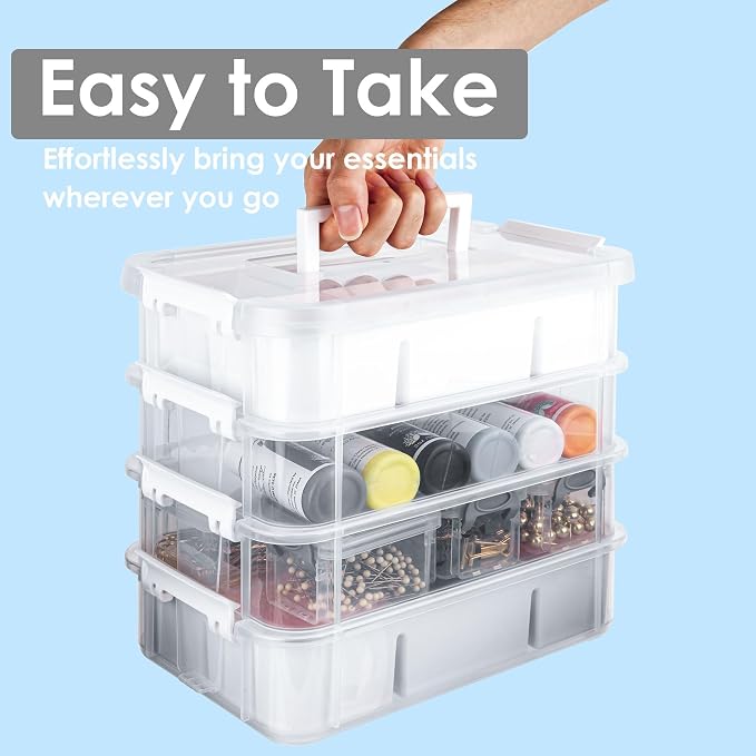 CraftGenes Craft Organizers and Storage, 10QT 4-Layer Durable Sewing Organizer - Image 5