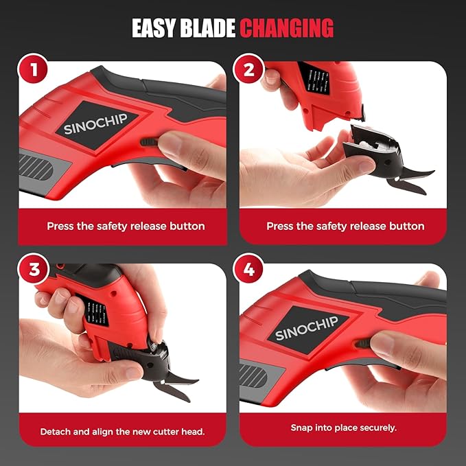 Electric Scissors for Cardboard Cutting, 2000mAh cell 12000RPM High-Power Box Cutter with Dual Blades & Safety Lock Suitable for fabrics, cardboard, plastics, leather, carpets, Cable Cutter