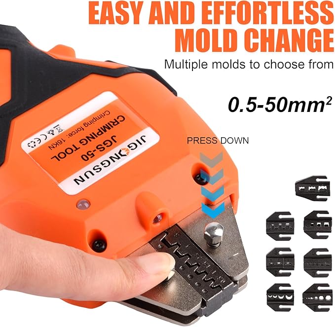 Electric Crimping Tool and Electric Wire Crimper for Heat Shrink, Terminal, and Micro Crimping Tool Kit with Pre-insulated, Tubular, Non Insulated Connectors