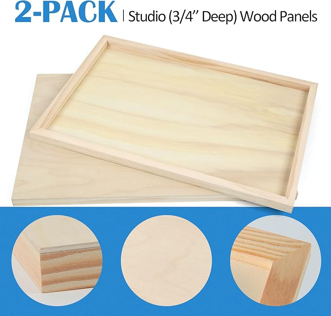 Falling in Art 2 Pack 13x19 Unfinished Birch Wood Panels Kit - Image 4