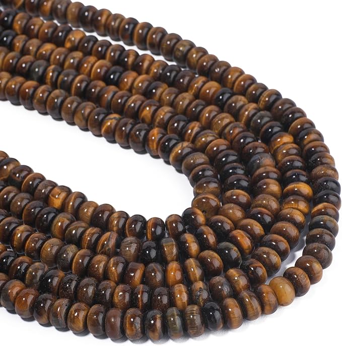 Songxi 5x8mm Natural Yellow Tiger Eye Stone Rondelle Beads, Gemstone - Image 7