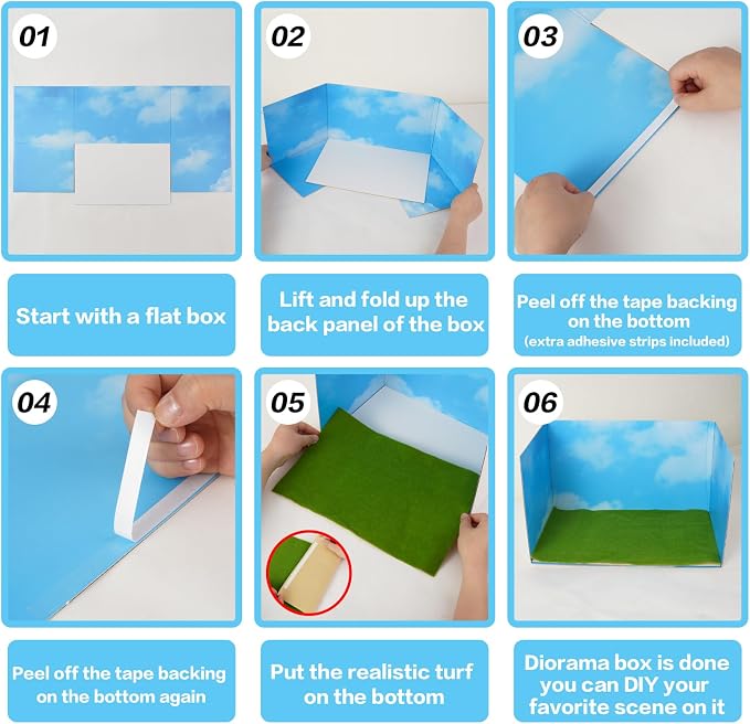 Ecmln 8 Pcs Cardboard Diorama Kit Includes Diorama Box - Image 7